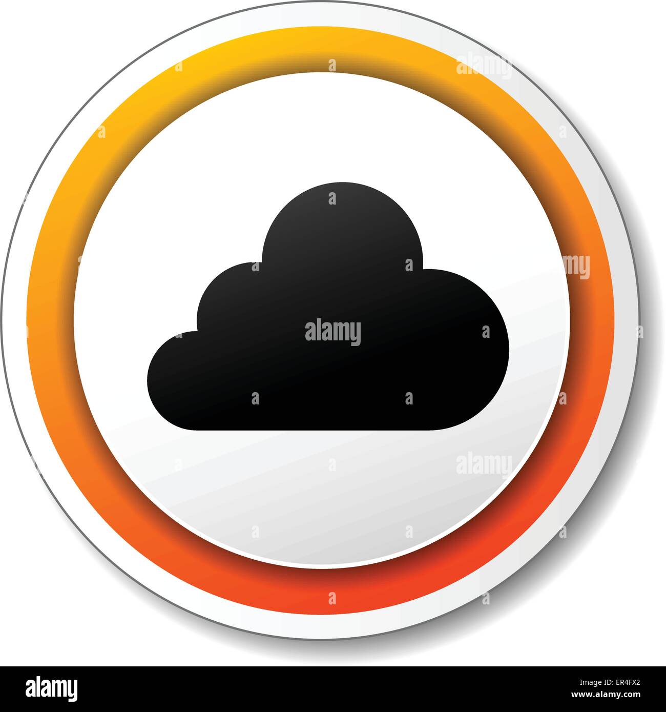 Vektor-Illustration von orange und schwarz Symbol für cloud Stock Vektor