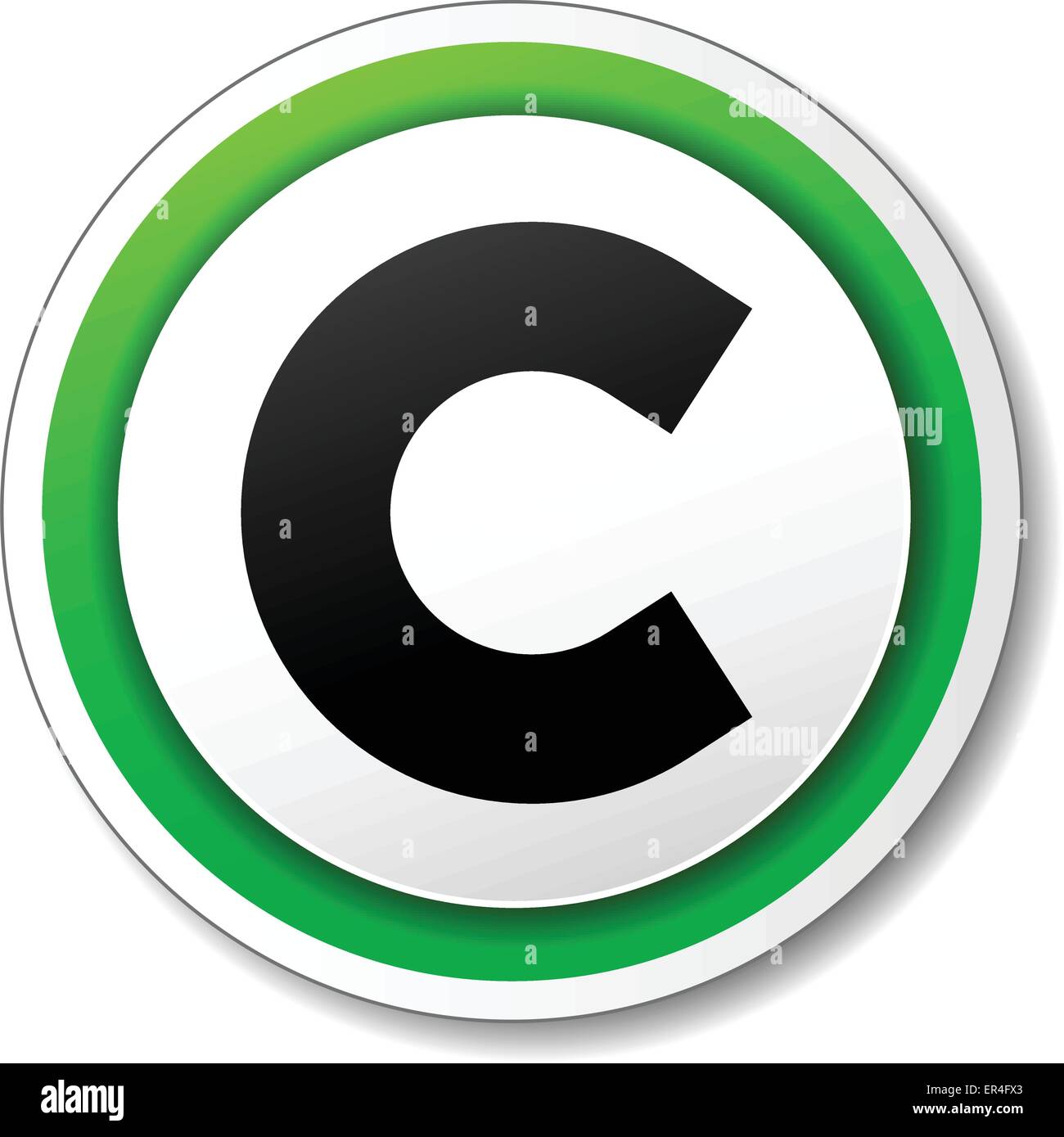 Vektor-Illustration von grünen und schwarzen Symbol für das Urheberrecht Stock Vektor