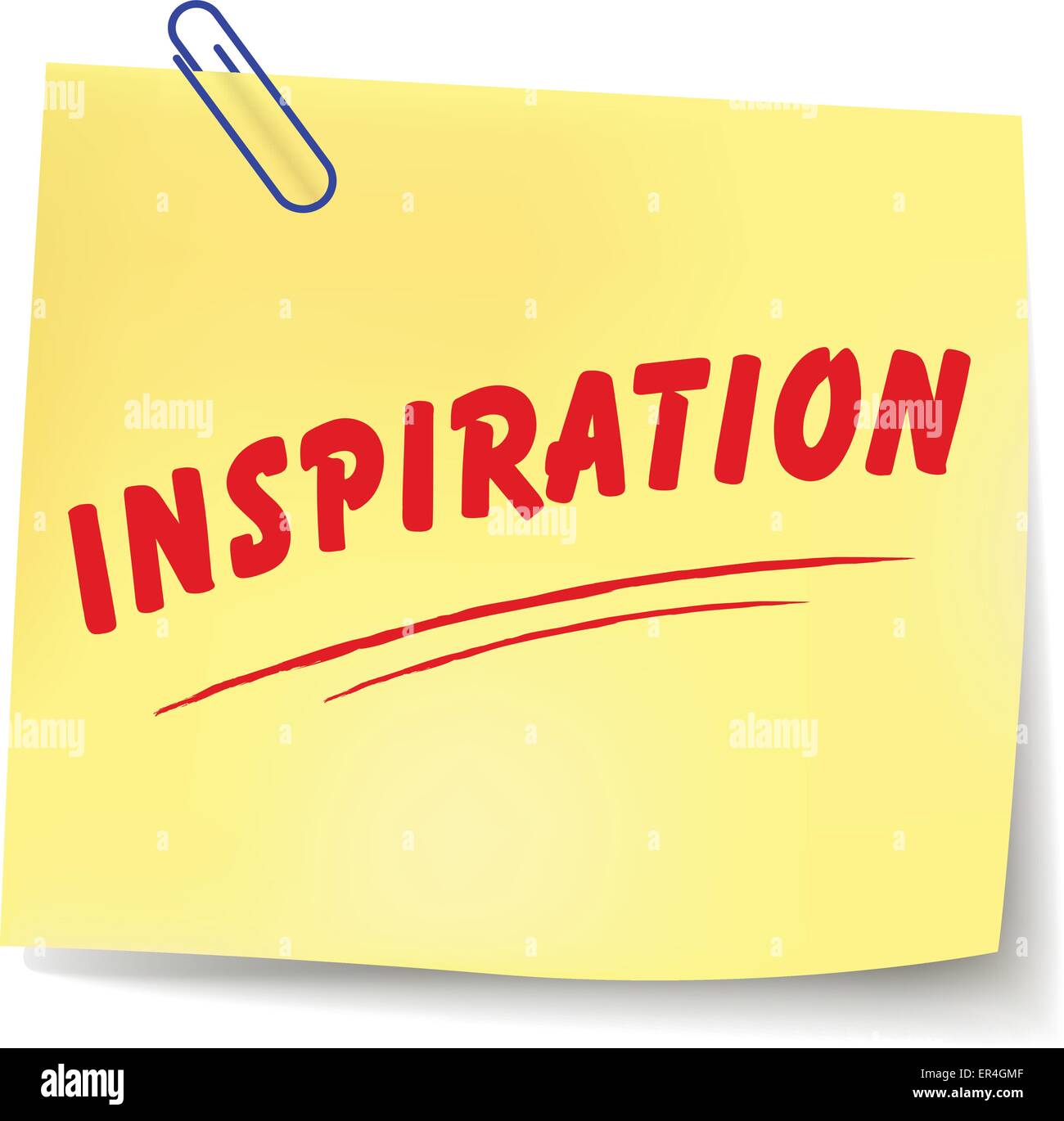 Vektor-Illustration Inspiration Papier Nachricht auf weißem Hintergrund Stock Vektor