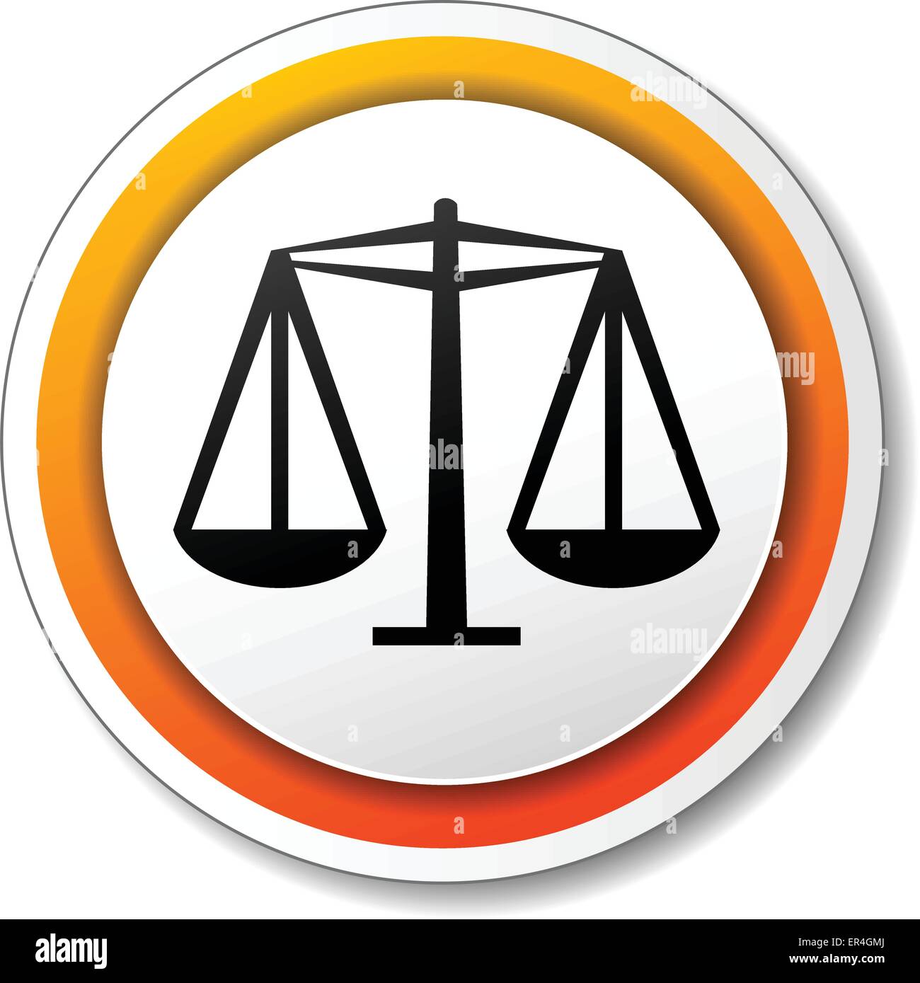 Vektor-Illustration von orange und schwarz Symbol für Recht Stock Vektor