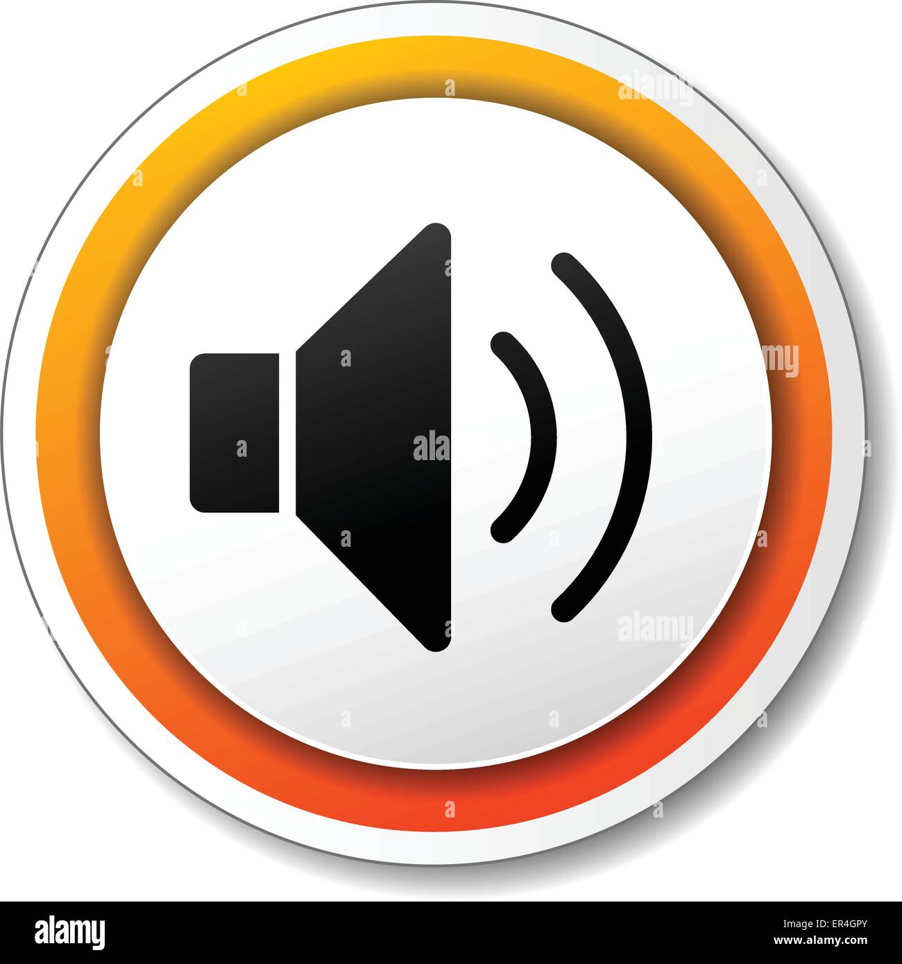 Vektor-Illustration von orange und schwarz Symbol für sound Stock Vektor