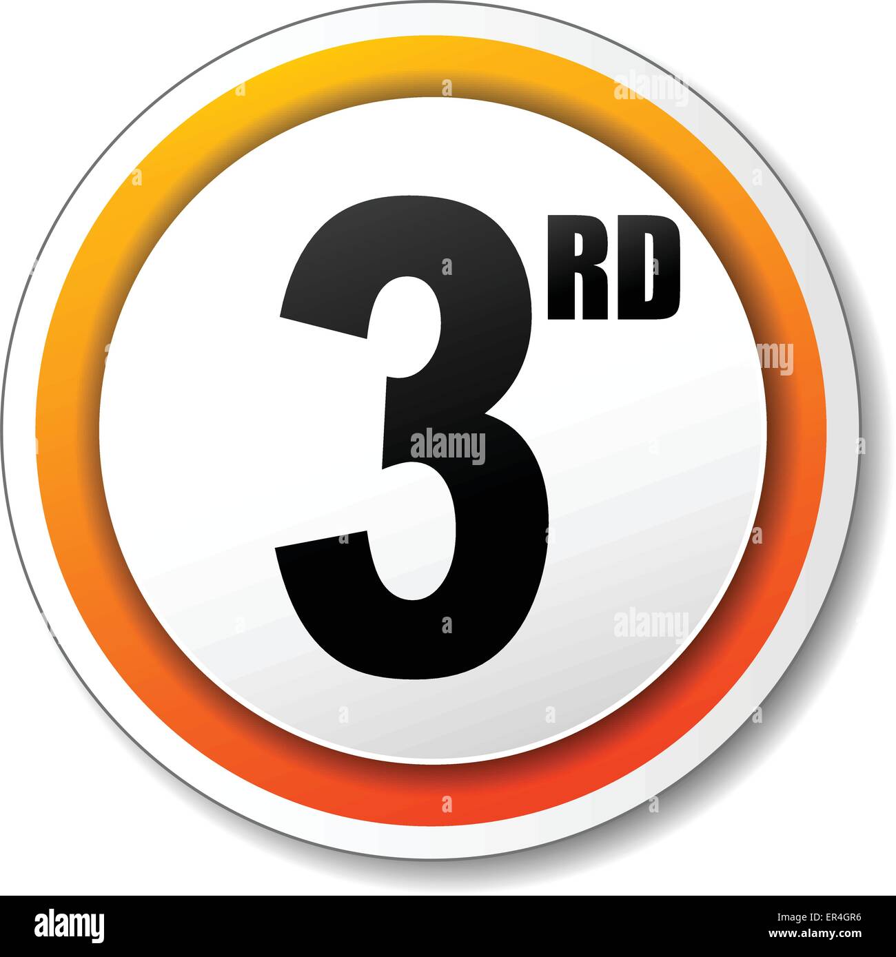 Vektor-Illustration von orange und schwarz Symbol für Dritte Stock Vektor