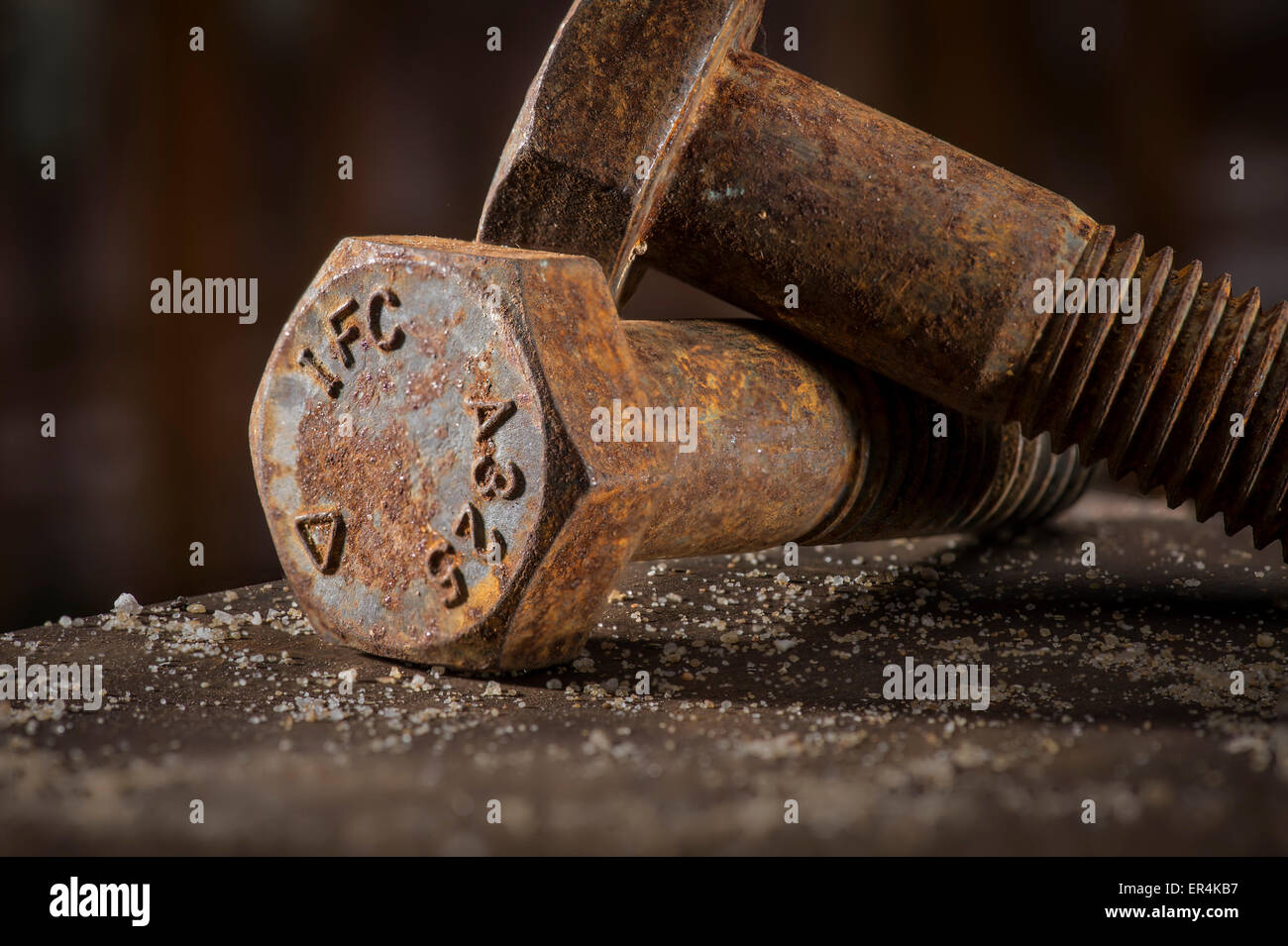 Rostige Schrauben Detail Stockfoto