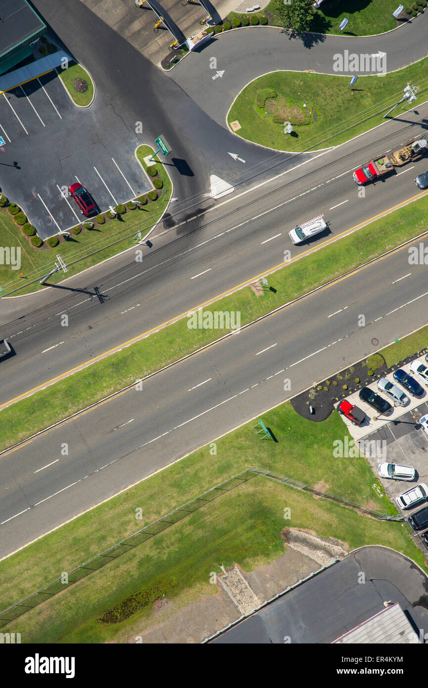 Luftaufnahme der Straßenkreuzung, New Jersey, USA Stockfoto