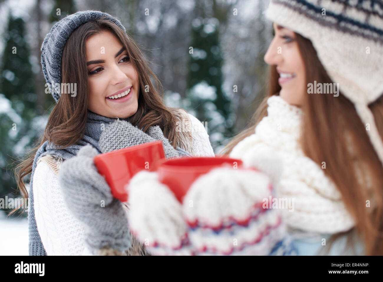 Heißer Schokolade im Winter schmecken am besten mit Ihnen. Debica, Polen Stockfoto