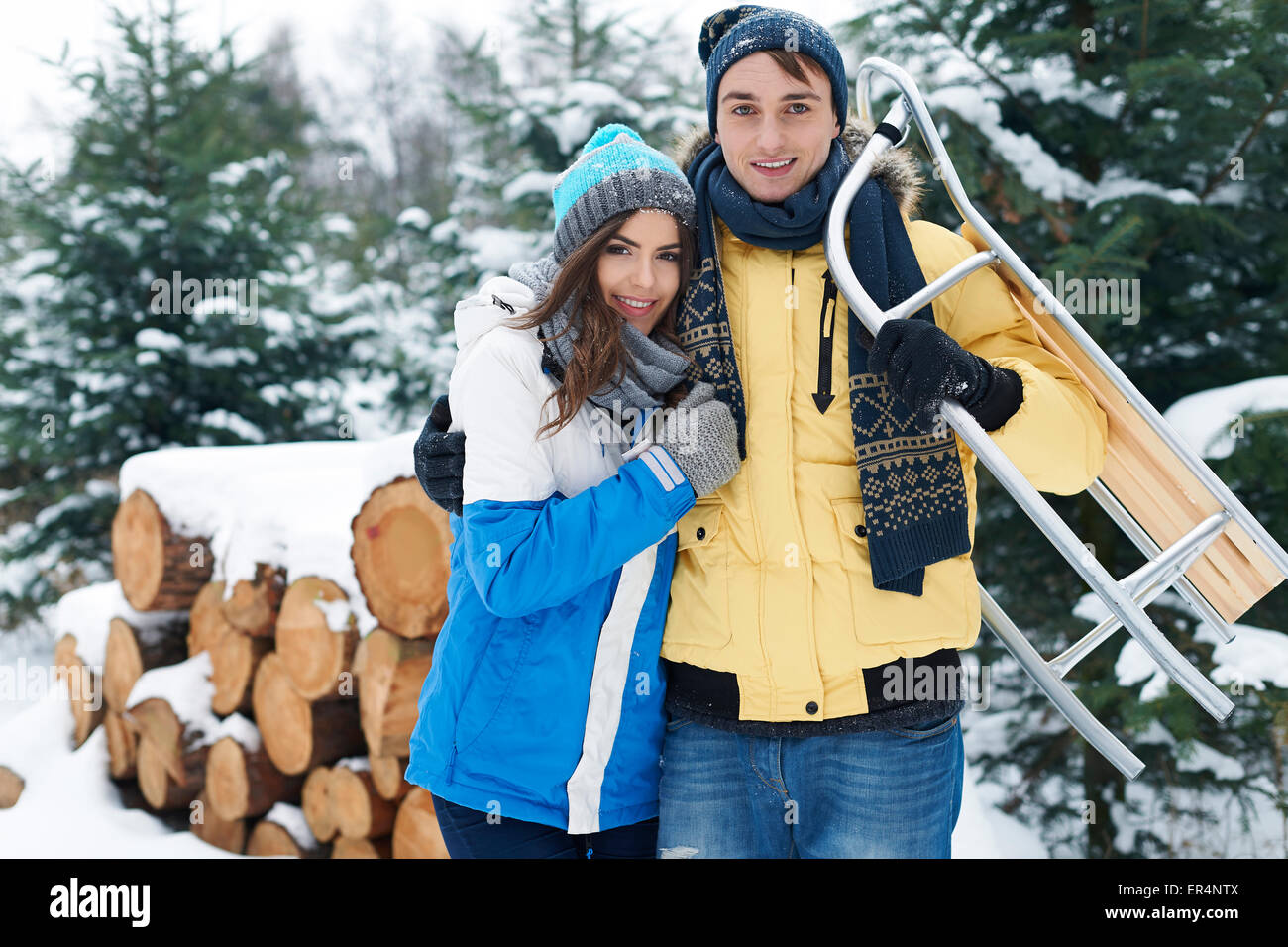 Wir lieben Wintersaison so viel. Debica, Polen Stockfoto