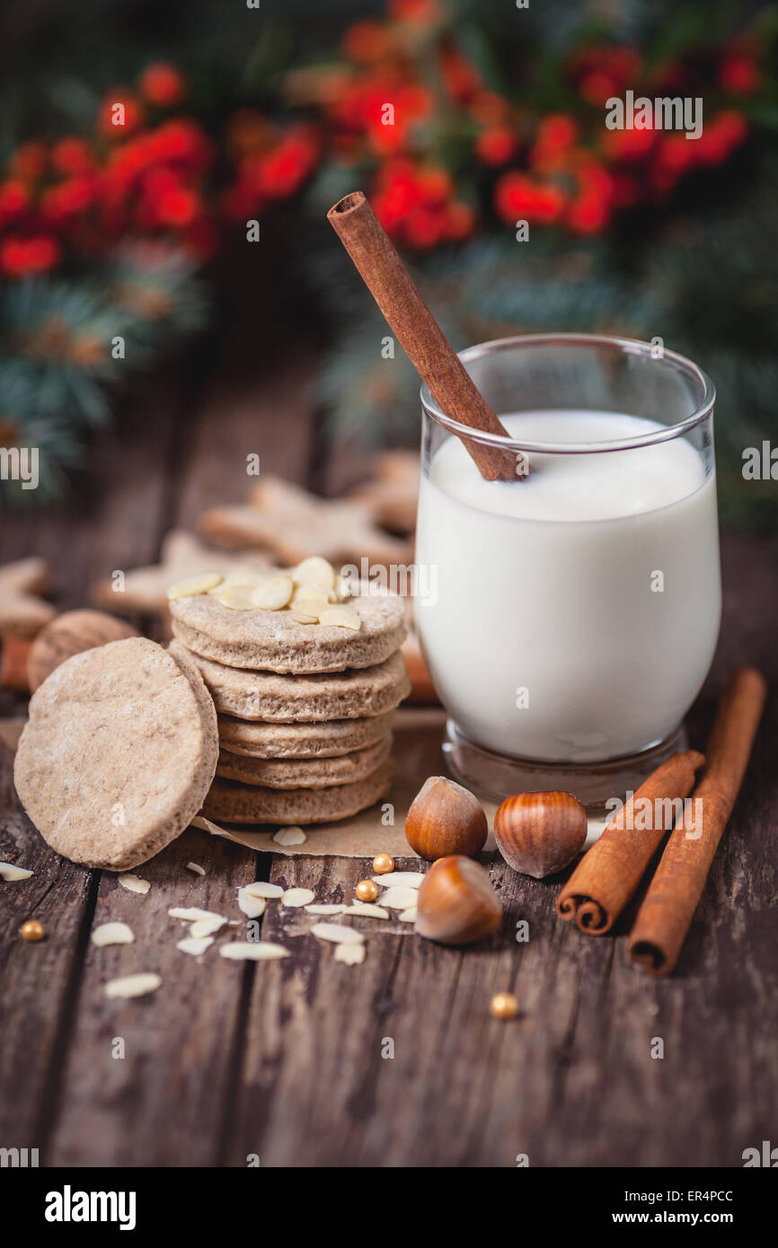Nahaufnahme von Santa Claus Snacks. Debica, Polen Stockfoto