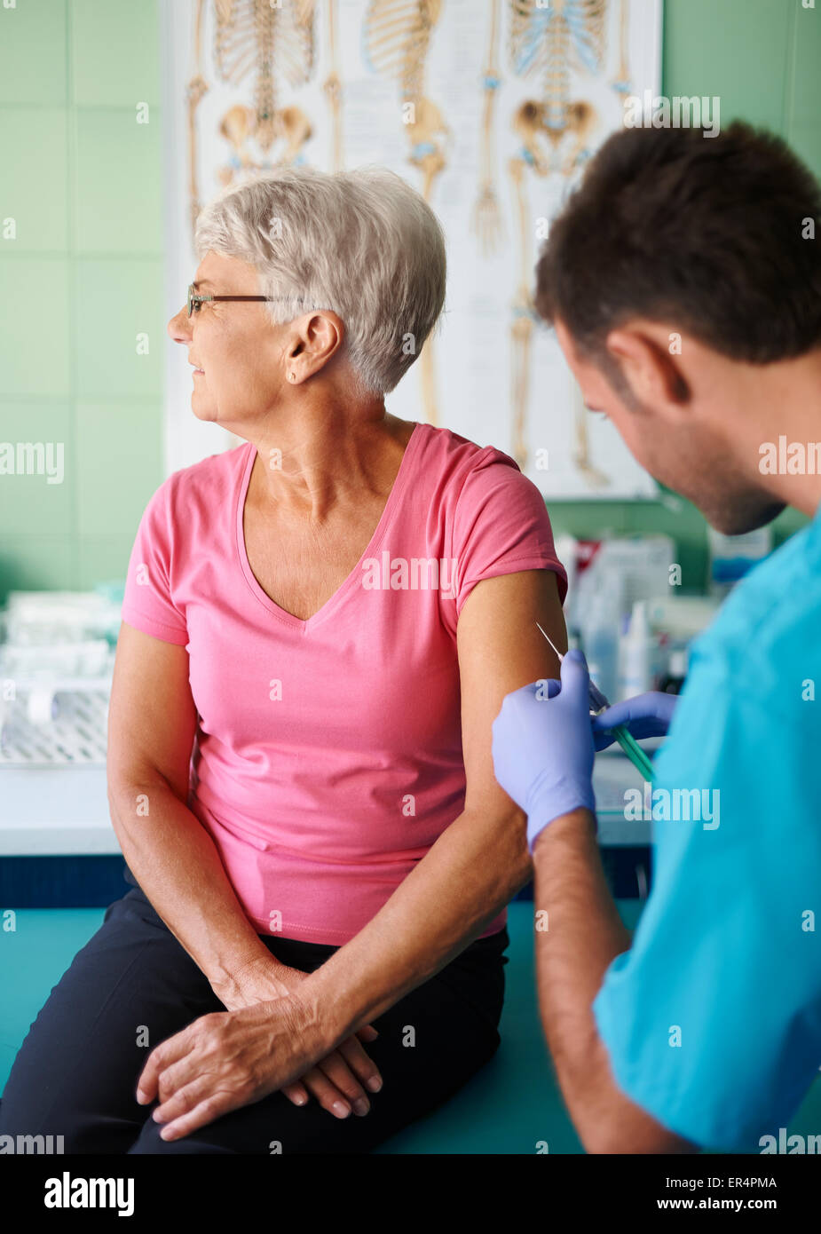 Ich kann nicht wirklich Injektionen stehen. Debica, Polen Stockfoto