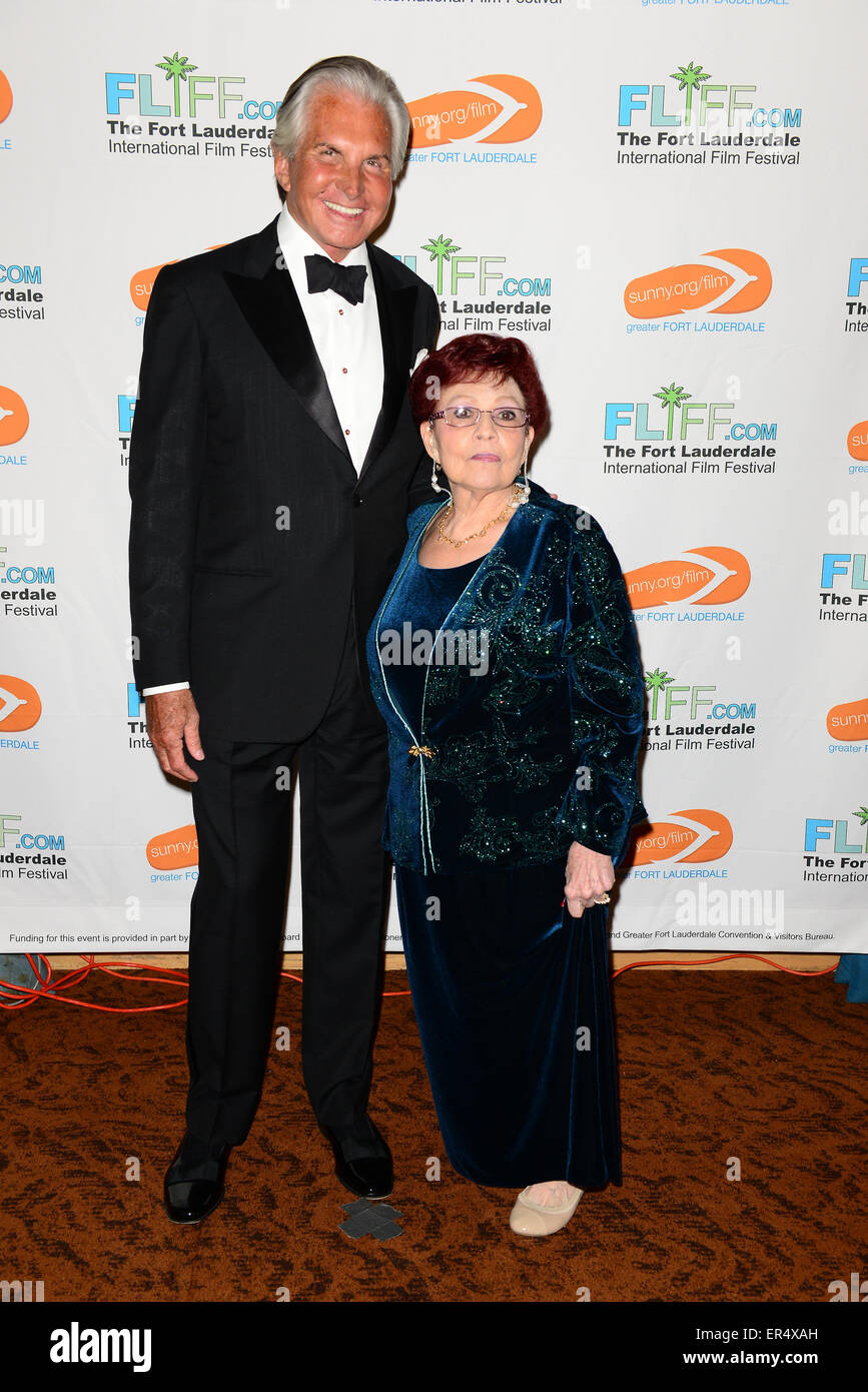 Fort Lauderdale International Filmfestival (FLIFF) - Chairman's Awards Gala im Diplomat Resort & Spa Hollywood Featuring: George Hamilton, Linda Sherwood wo: Hollywood, Florida, USA bei: 21. November 2014 Credit: jlnphotography.com/WENN.com Stockfoto