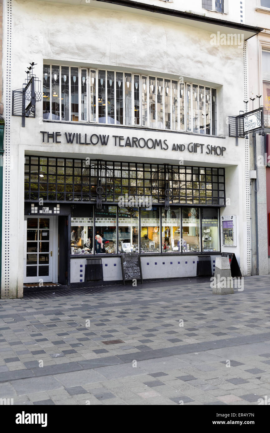 The Willow Tearooms und ehemaliger Souvenirladen in der Sauchiehall Street, im Stadtzentrum von Glasgow, Schottland, Großbritannien Stockfoto