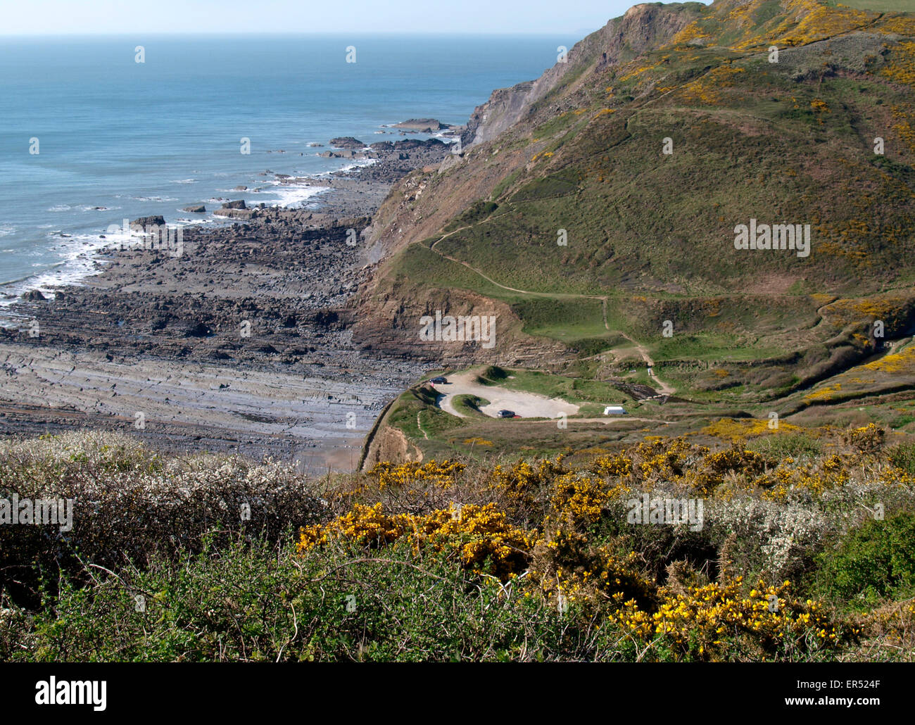 Welcombe Mund Strand, Devon, UK Stockfoto