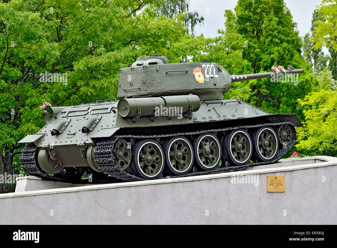 Denkmal-Tank T-34-85. Kaliningrad (ehemals Königsberg), Russland Stockfoto