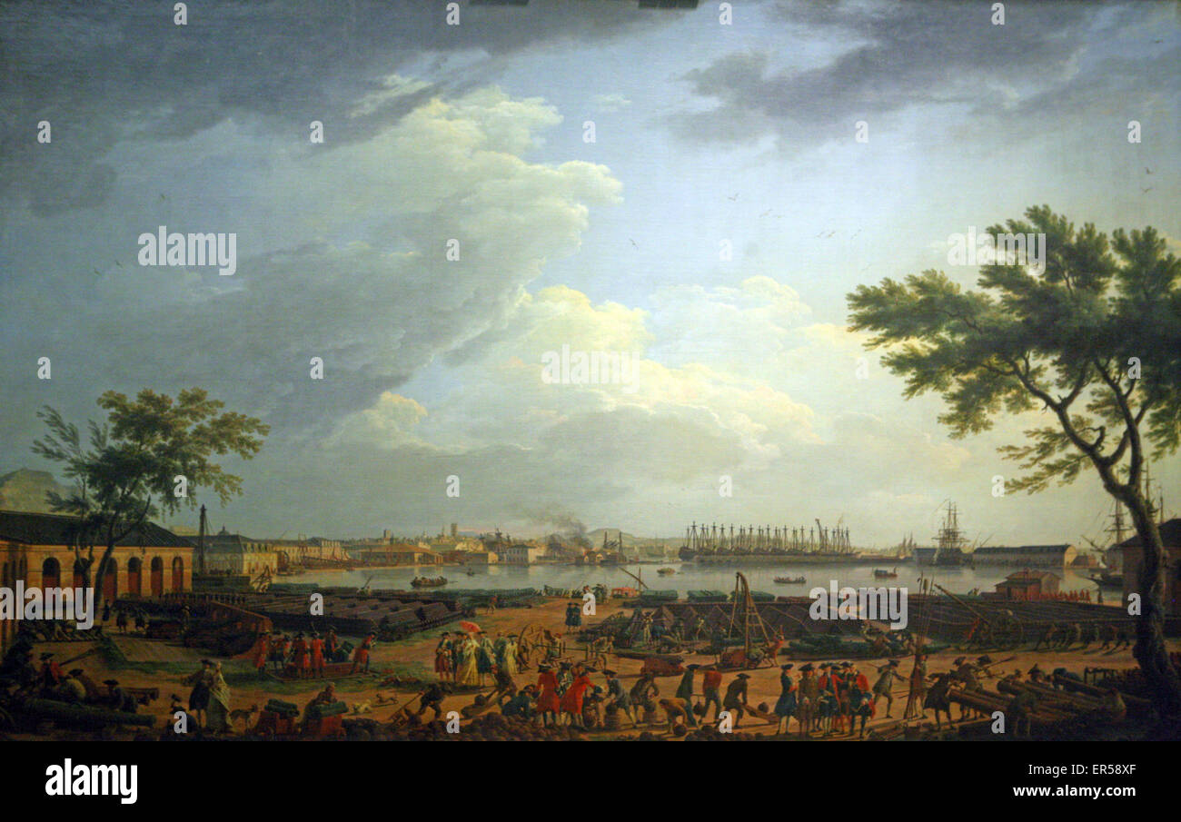 Der neue Hafen oder Arsenal von Toulon im Jahre 1756 Stockfoto