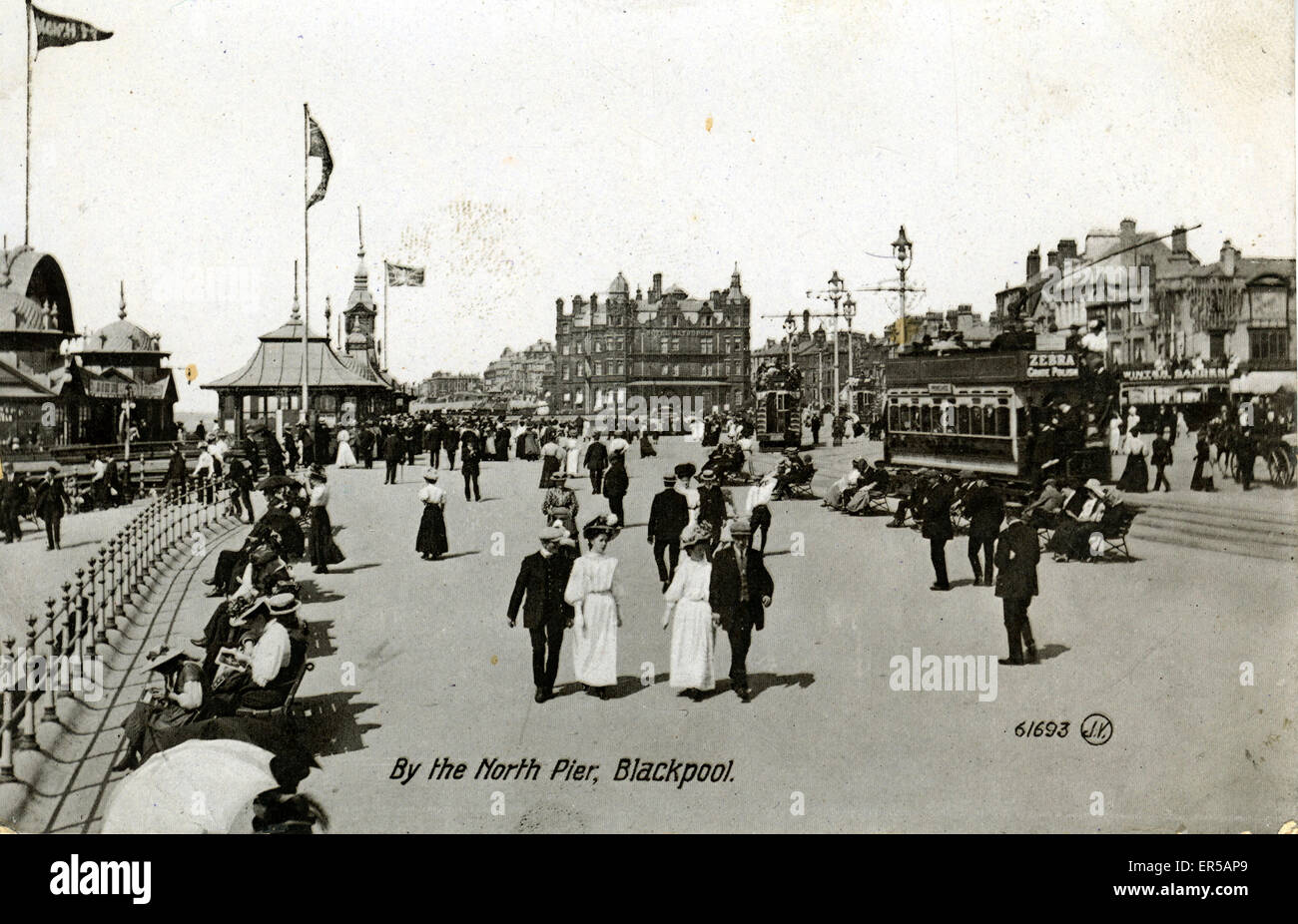 Von North Pier, Blackpool, Lancashire, England.  1900er Jahre Stockfoto