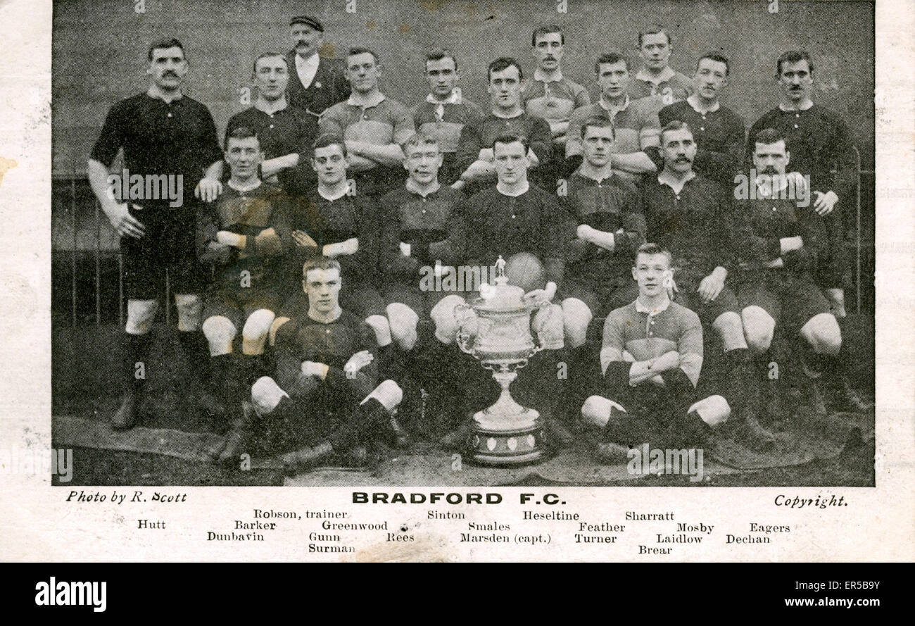Fußballverein Bradford, Yorkshire, England.  1900er Jahre Stockfoto