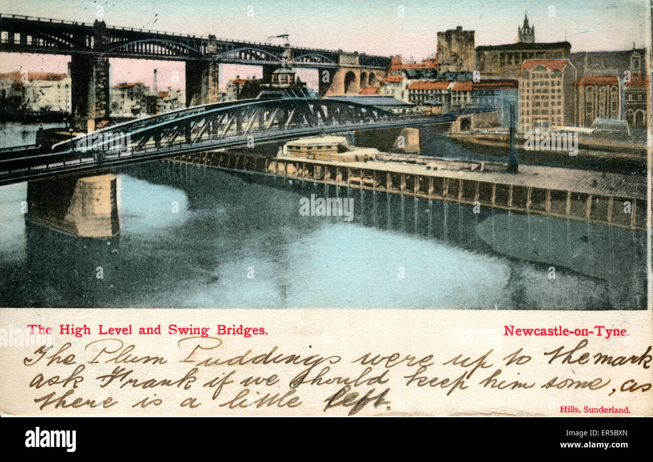 Die High Level & Swing Bridges, Newcastle-upon-Tyne Stockfoto