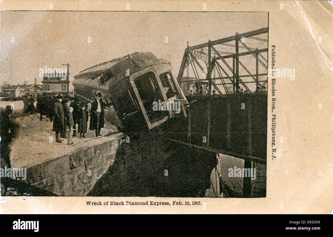 Black Diamond Express - Eisenbahnkatastrophe, Delaware Bridge Stockfoto