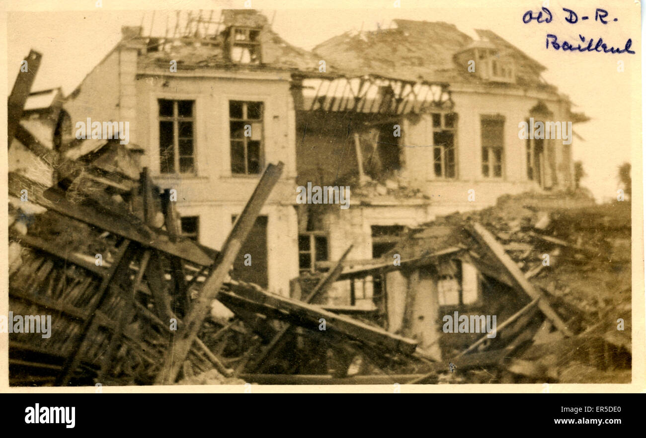Zerstörung des alten Bahnhofs in Bailleul Stockfoto