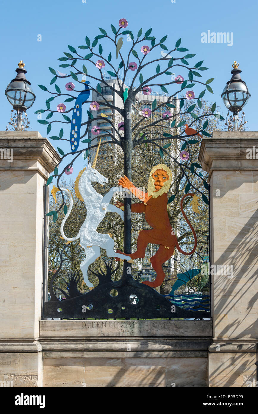 Queen Elizabeth Gate, Hyde Park, City of Westminster, London, England, Vereinigtes Königreich Stockfoto