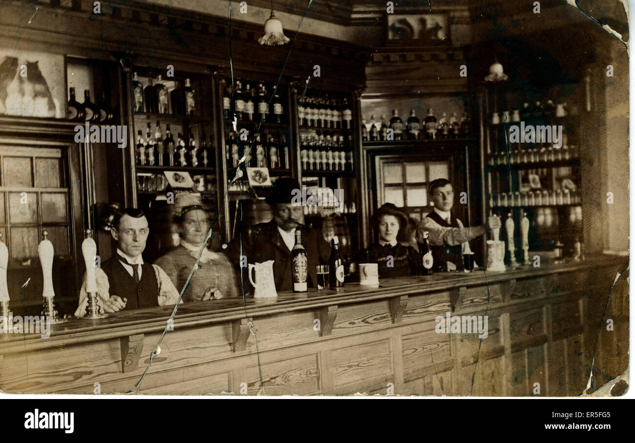 Viktorianische Public House Interior, Thornley, Durham, in der Nähe von Wheatley Hill, County Durham, England.  1900er Jahre Stockfoto