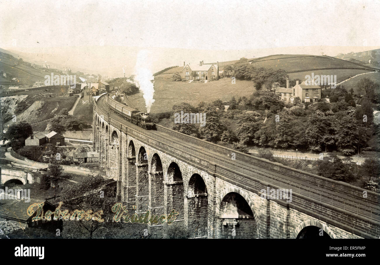 Eisenbahnviadukt, Dobcross, Lancashire Stockfoto