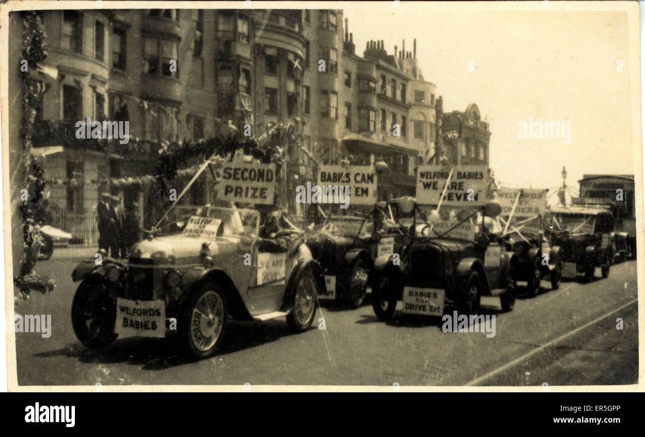 Bullnose Morris Vintage Car leitet Parade of Vintage Cars, Br Stockfoto