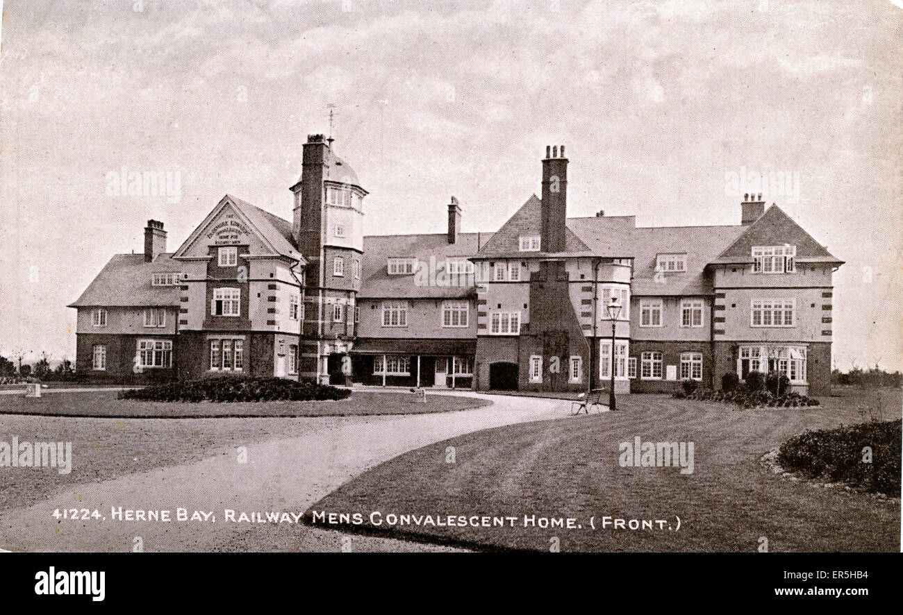 Bahnhof Männer Rekonvaleszenten Zuhause, Herne Bay, in der Nähe von Whitstable, Kent, England.  1930er Jahre Stockfoto