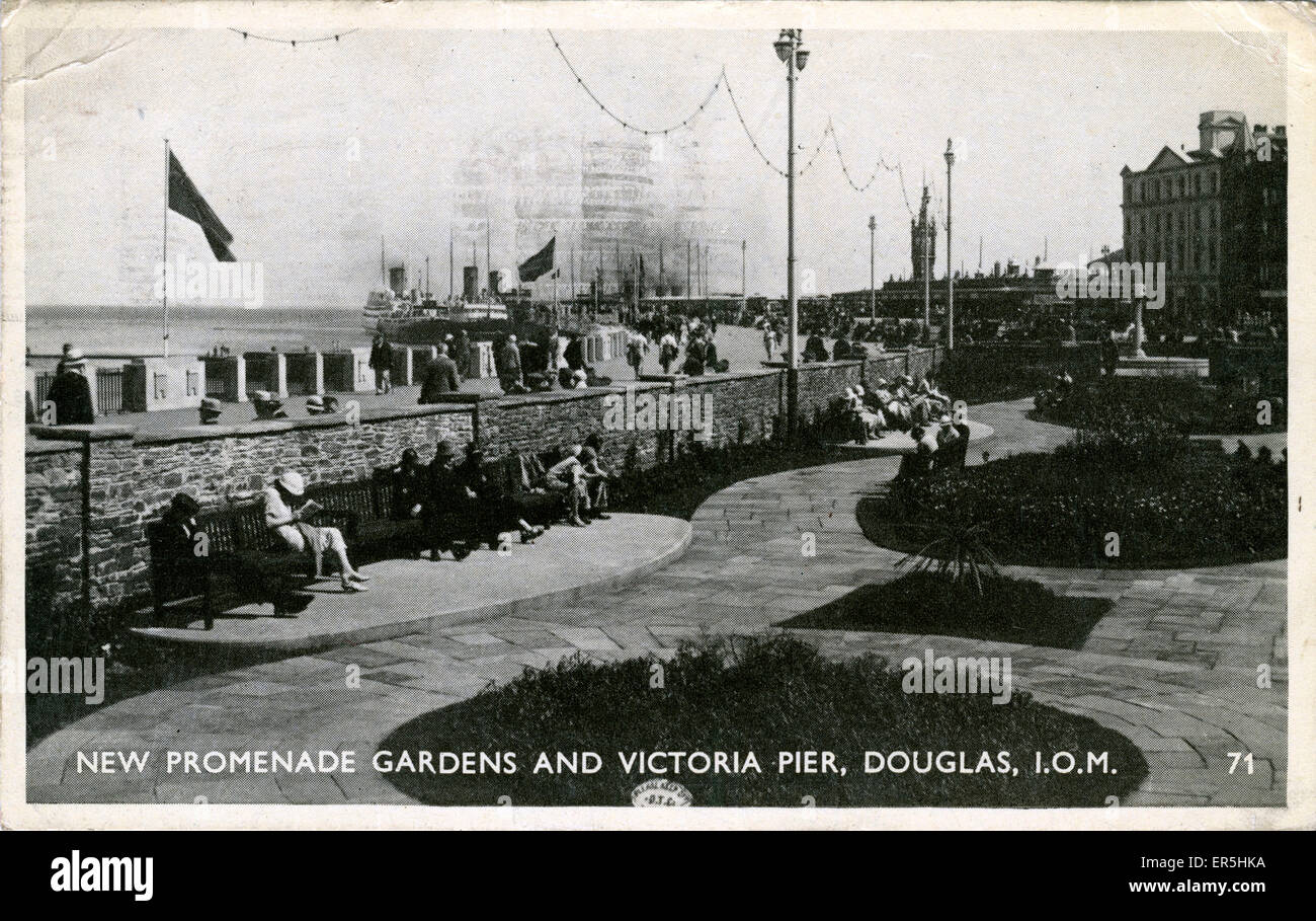 Promenade Gardens und Victoria Pier, Douglas, Isle of man Stockfoto