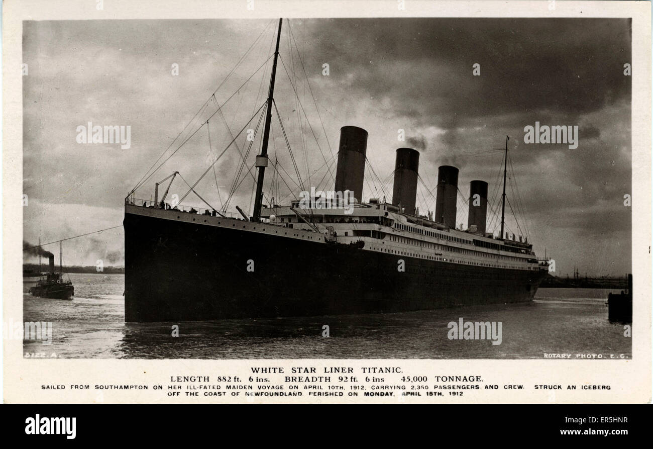 RMS Titanic, England. 1912 Stockfotografie - Alamy