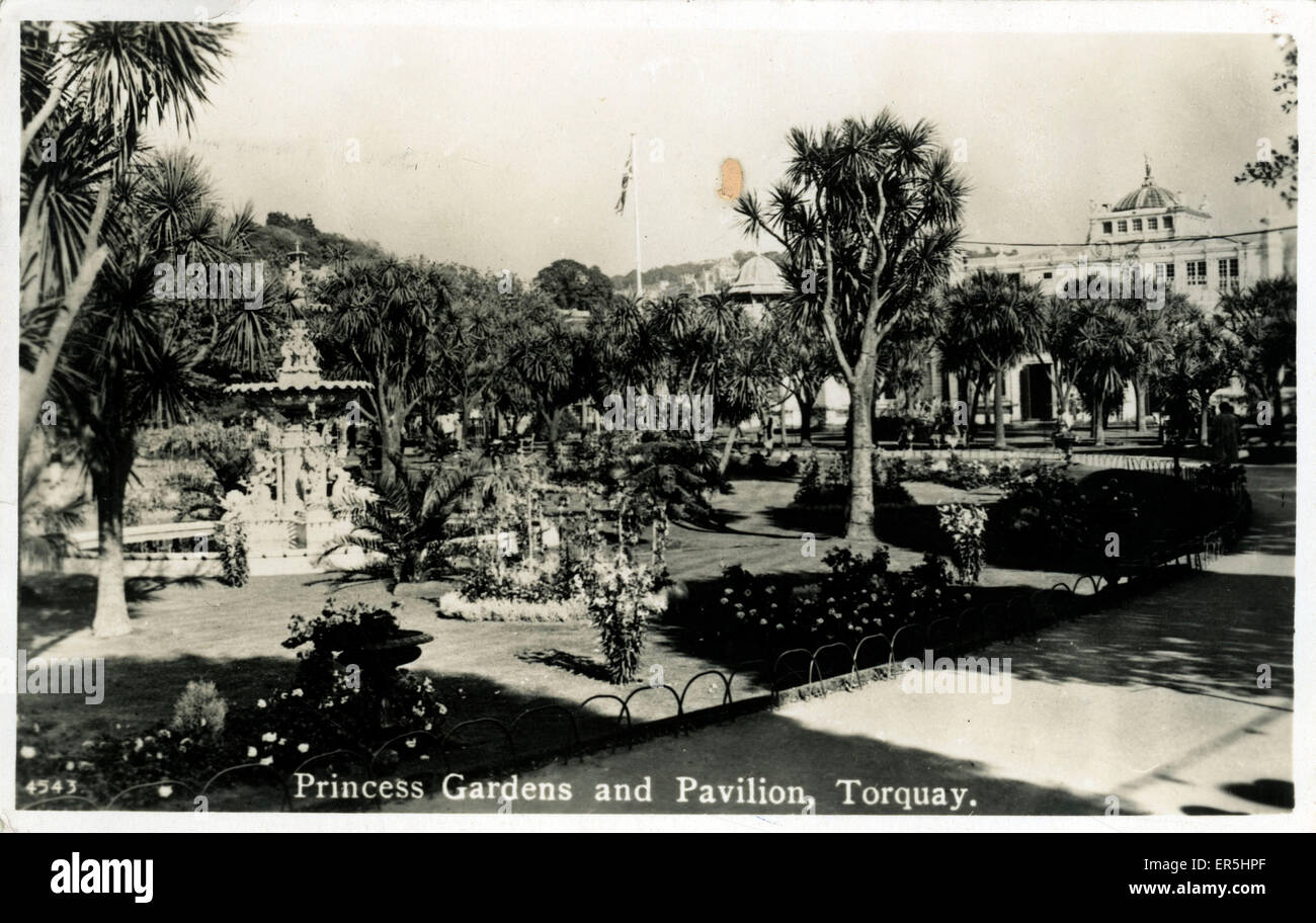 Princess Gardens &amp; Pavillon, Torquay, Torbay, in der Nähe von Paignton, Devon, England.  1952 Stockfoto