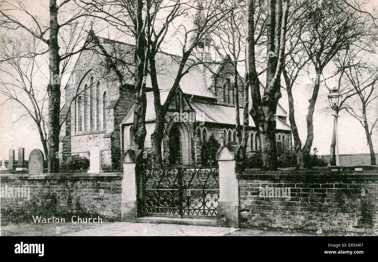 Str. Pauls Kirche, Warton, in der Nähe von Kirkham/Freckleton, Lancashire, England.  1920er Jahre Stockfoto
