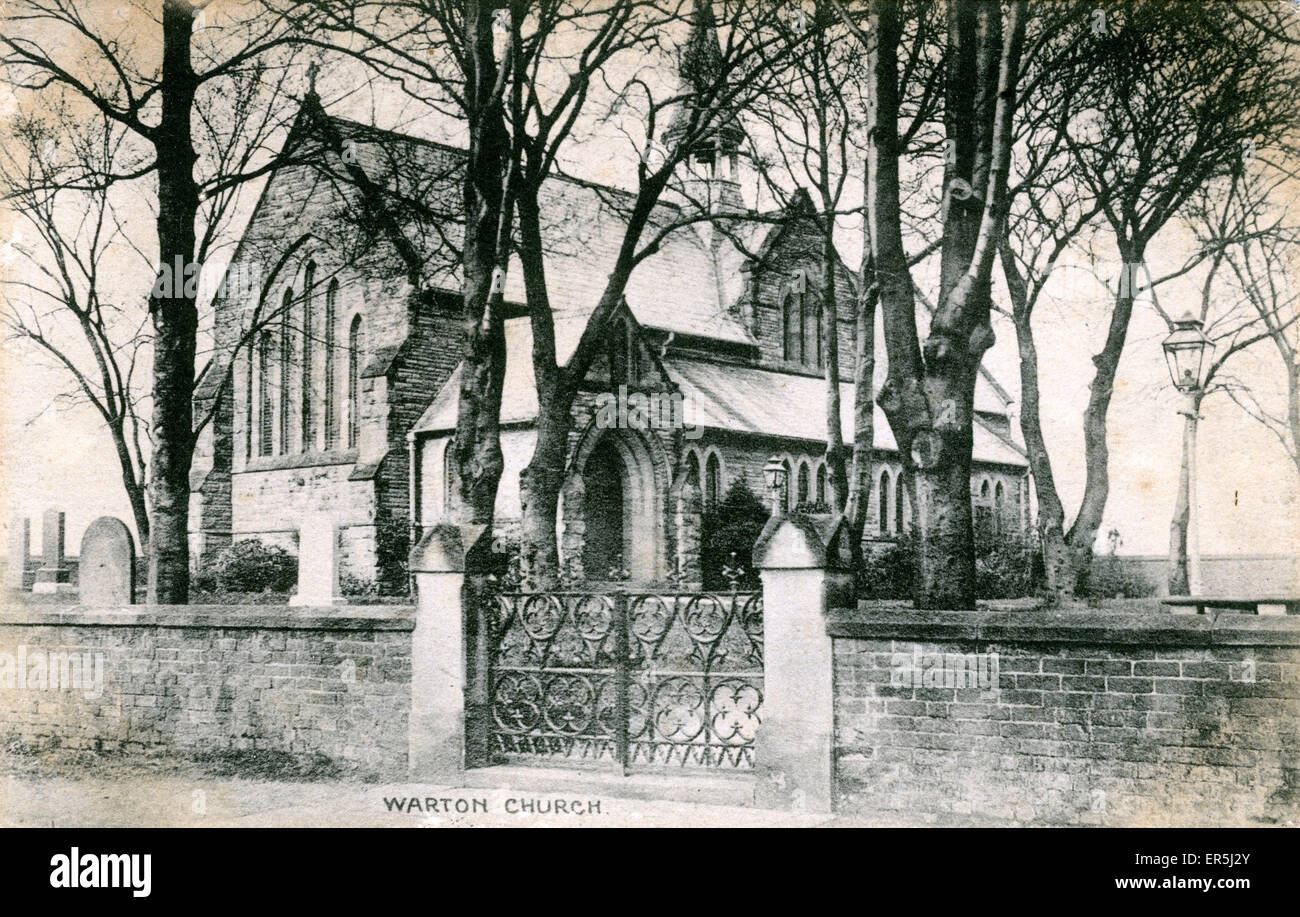 Str. Pauls Kirche, Warton, in der Nähe von Kirkham/Freckleton, Lancashire, England.  1910er Jahre Stockfoto