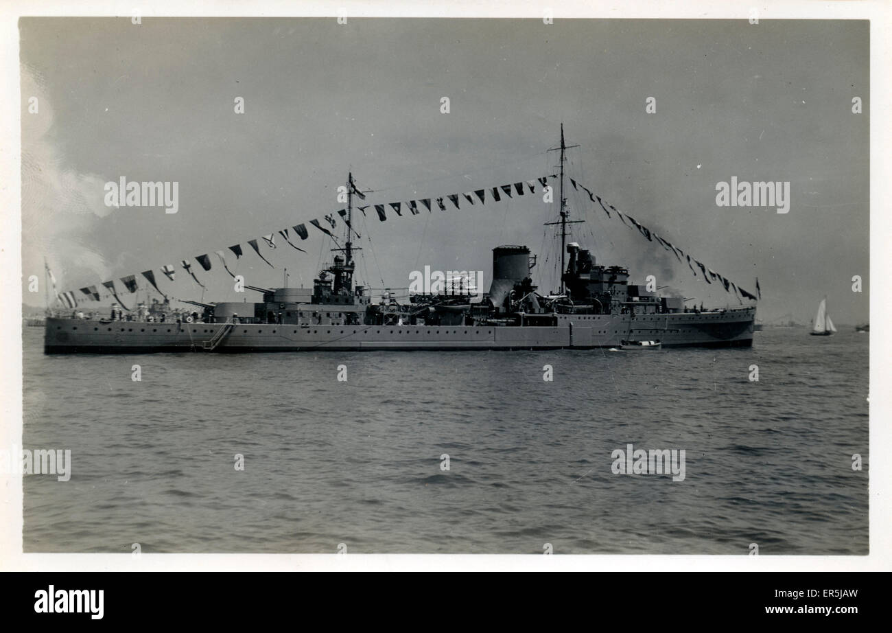 Leichten Kreuzer HMS Achilles.  1930er Jahre Stockfoto