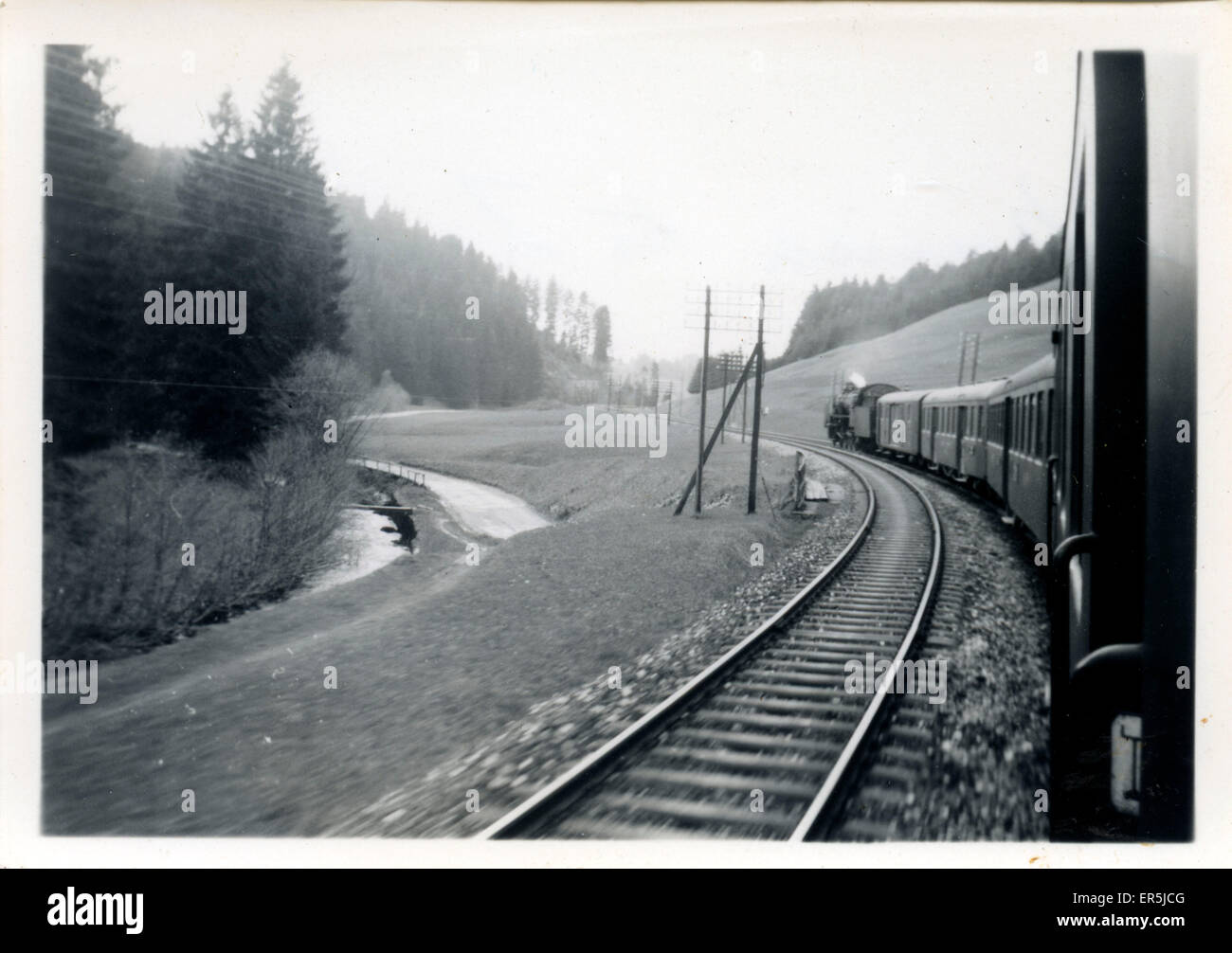 Blick von der Eisenbahnkutsche, Immenstaad, Baden-W³-Ttemberg Stockfoto