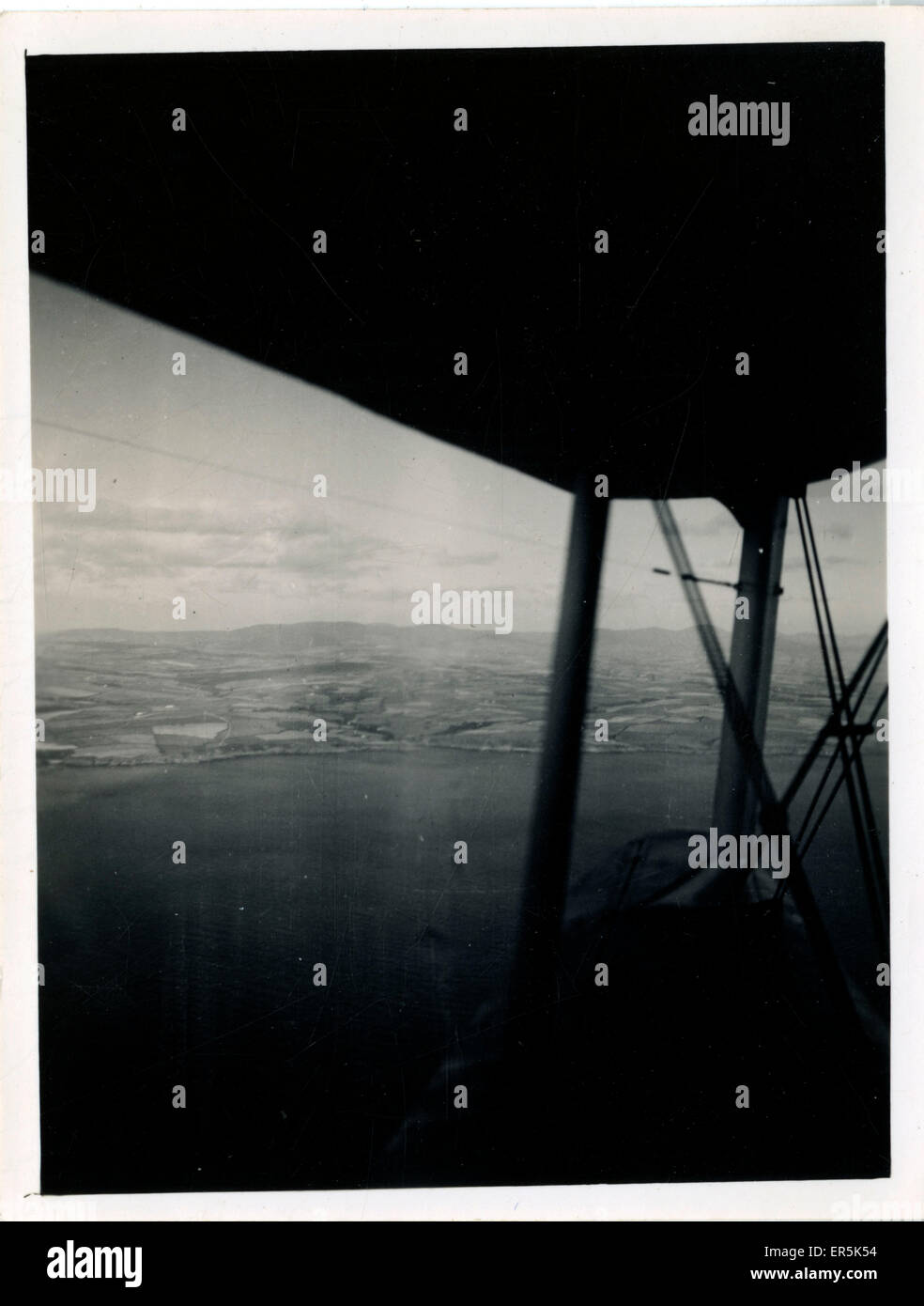 Blick aus dem Zweiten Weltkrieg Biplane, England Stockfoto