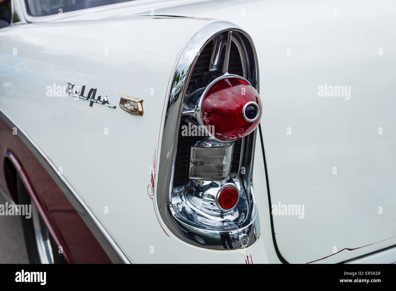 Der hintere Ampel eines Full-Size-Autos Chevrolet Bel Air (zweite Generation). Stockfoto