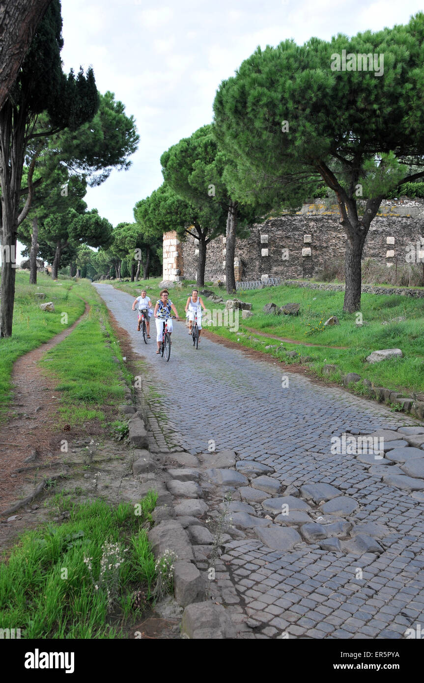 Via Appia Antica, Via Appia, Römerstraße von Rom nach Brindisi, in der Nähe von Rom, Italien Stockfoto