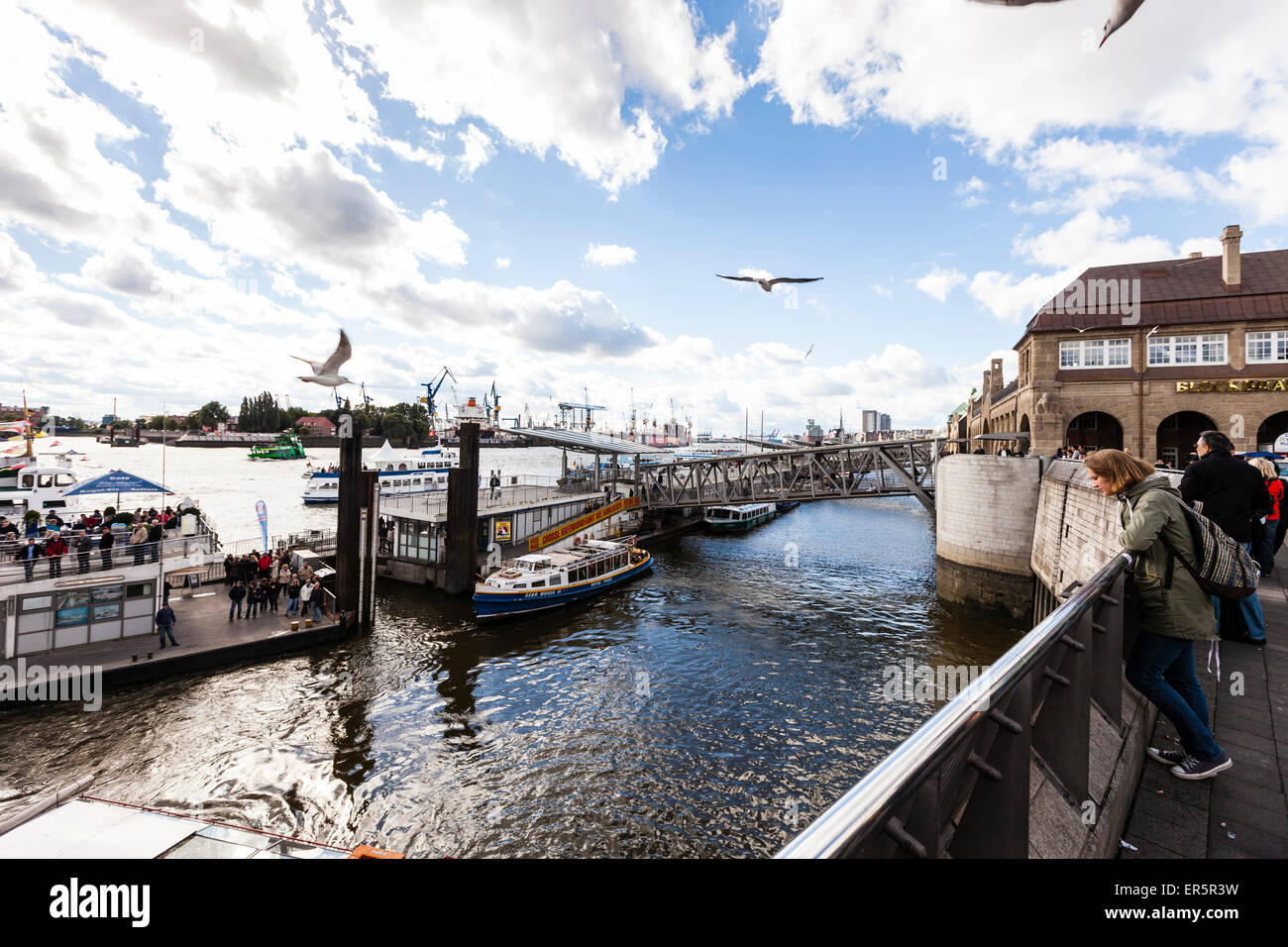 St. Pauli Landungsbrücken, Hamburg, Deutschland Stockfoto