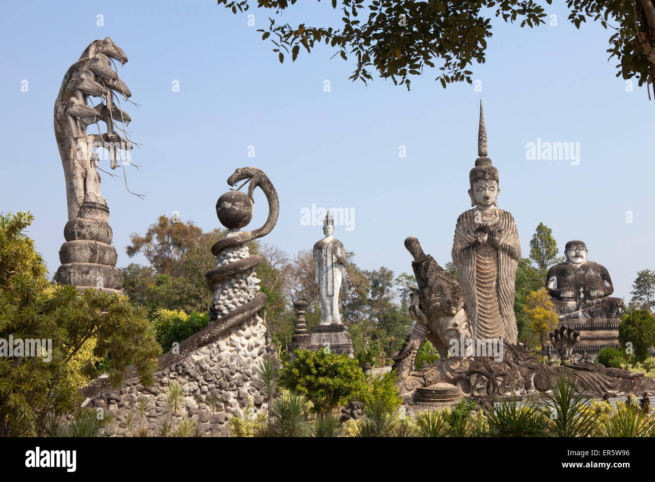 Buddhistische Skulpturen im Sala Kaeo Ku Park in der Nähe von Nong Khai am Mekong, Isan Region, Nordosten von Thailand, Asien Stockfoto