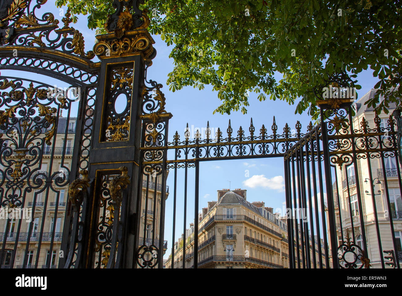 Häuser in der Nähe von Parc Monceau, Paris, Frankreich, Europa Stockfoto