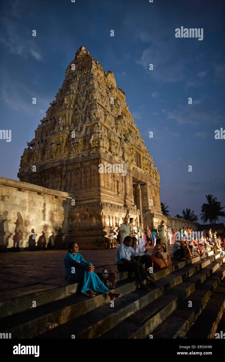 Tor der Chennakeshava-Tempel, Belur, Karnataka, Indien Stockfoto