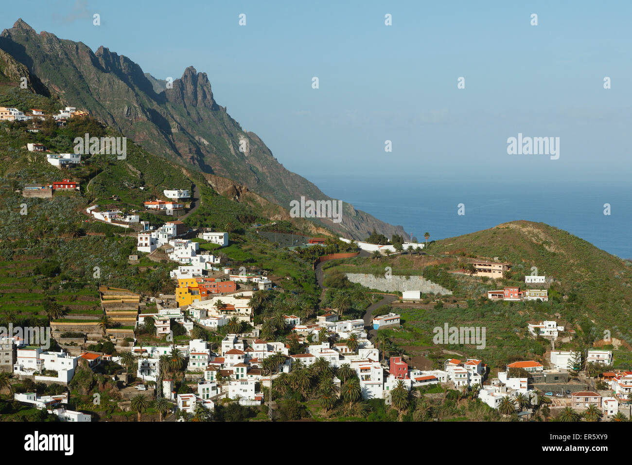 Dorf Taganana, Barranco de Fajaneta, Schlucht, Las Montanas de Anaga, natürliche bewahren, Parque Rural de Anaga, Teneriffa, Cana Stockfoto