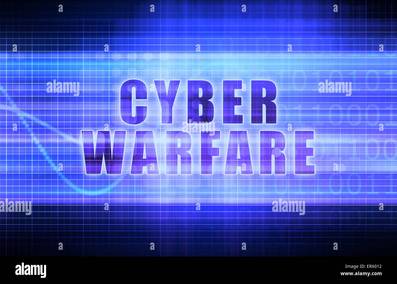 Cyber-Kriegsführung auf eine Tech Business Grafik Kunst Stockfoto