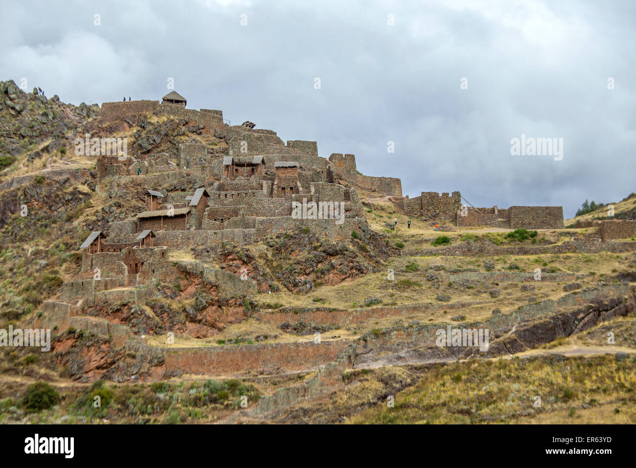 Peru, Pisac (Pisac) - Inka-Ruinen im Heiligen Tal in den peruanischen Anden Stockfoto