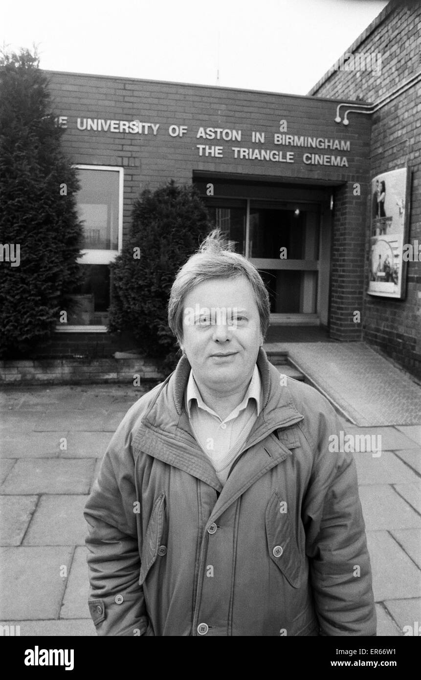 Peter Walsh Veranstalter des Dreiecks Kinos bei Aston University Gosta Green. 14. Februar 1990 Stockfoto