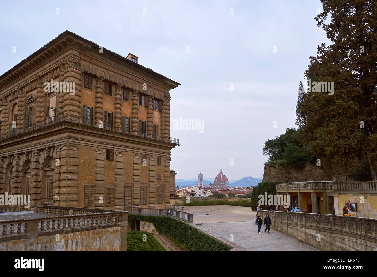 Boboli-Gärten, Florenz mit Dom im Hintergrund Stockfoto