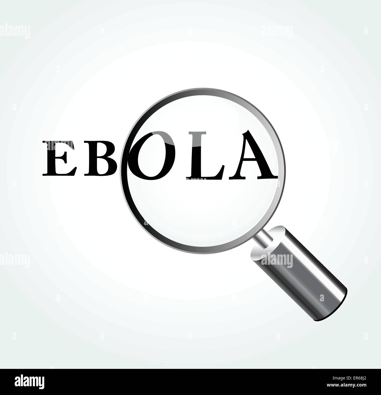 Vektor-Illustration des Ebola-Virus abstraktes Konzept mit Lupe Stock Vektor