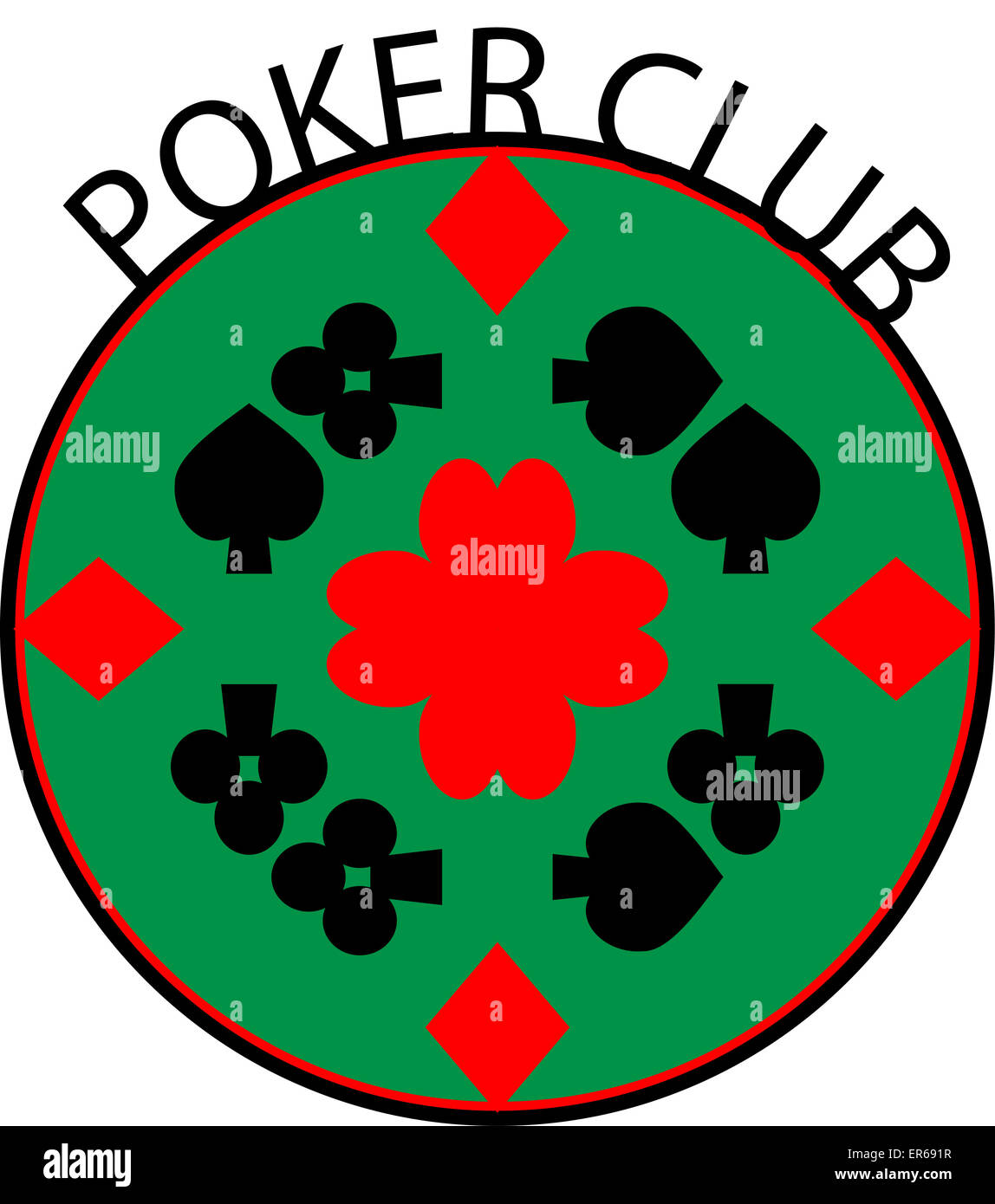 Poker-Club-Logo. Casino und Symbol und Spiel. Vektor-illustration Stockfoto