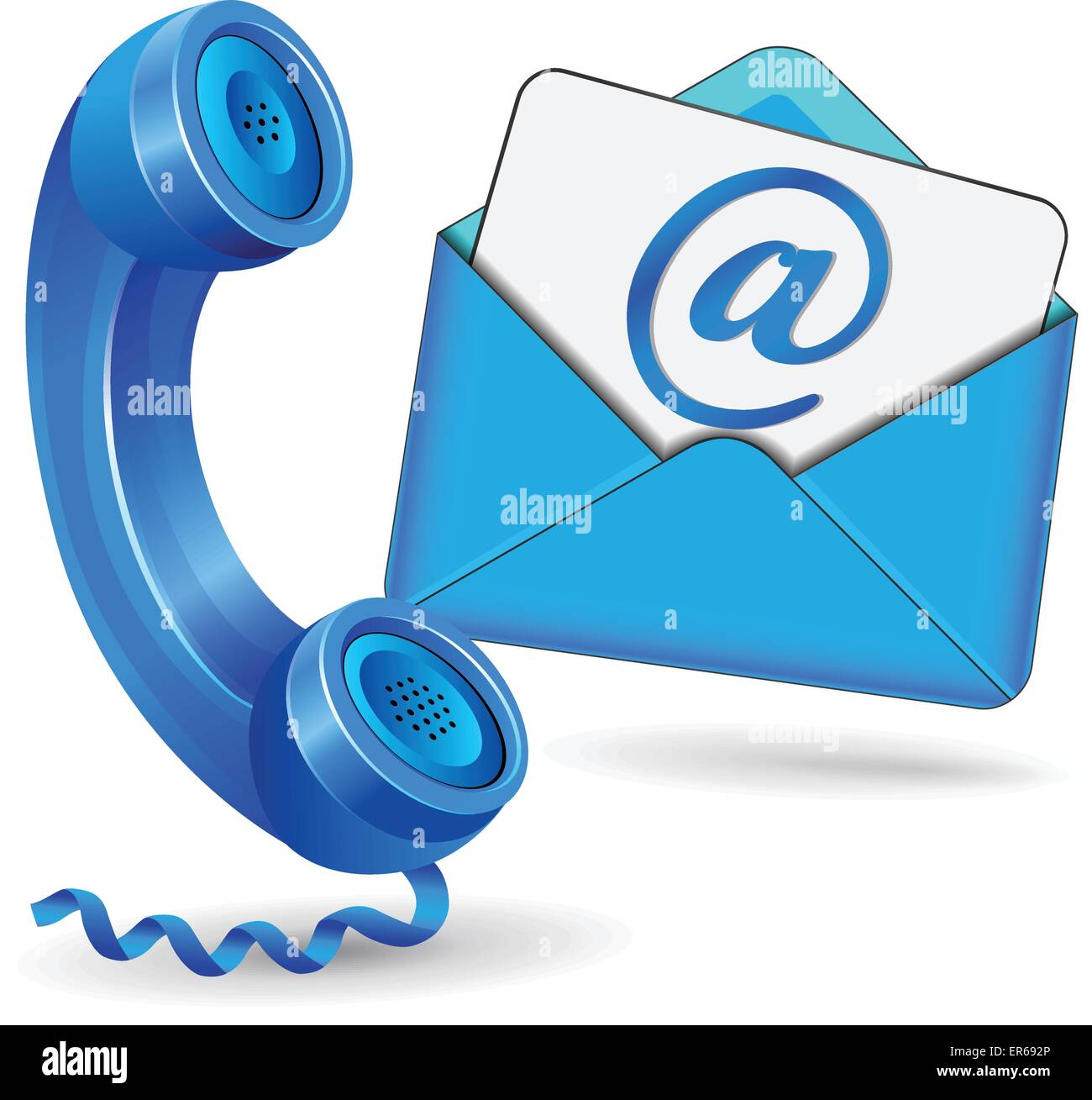 Vektor-Illustration Kontaktsymbol mit Phane und Post Umschlag Stock Vektor