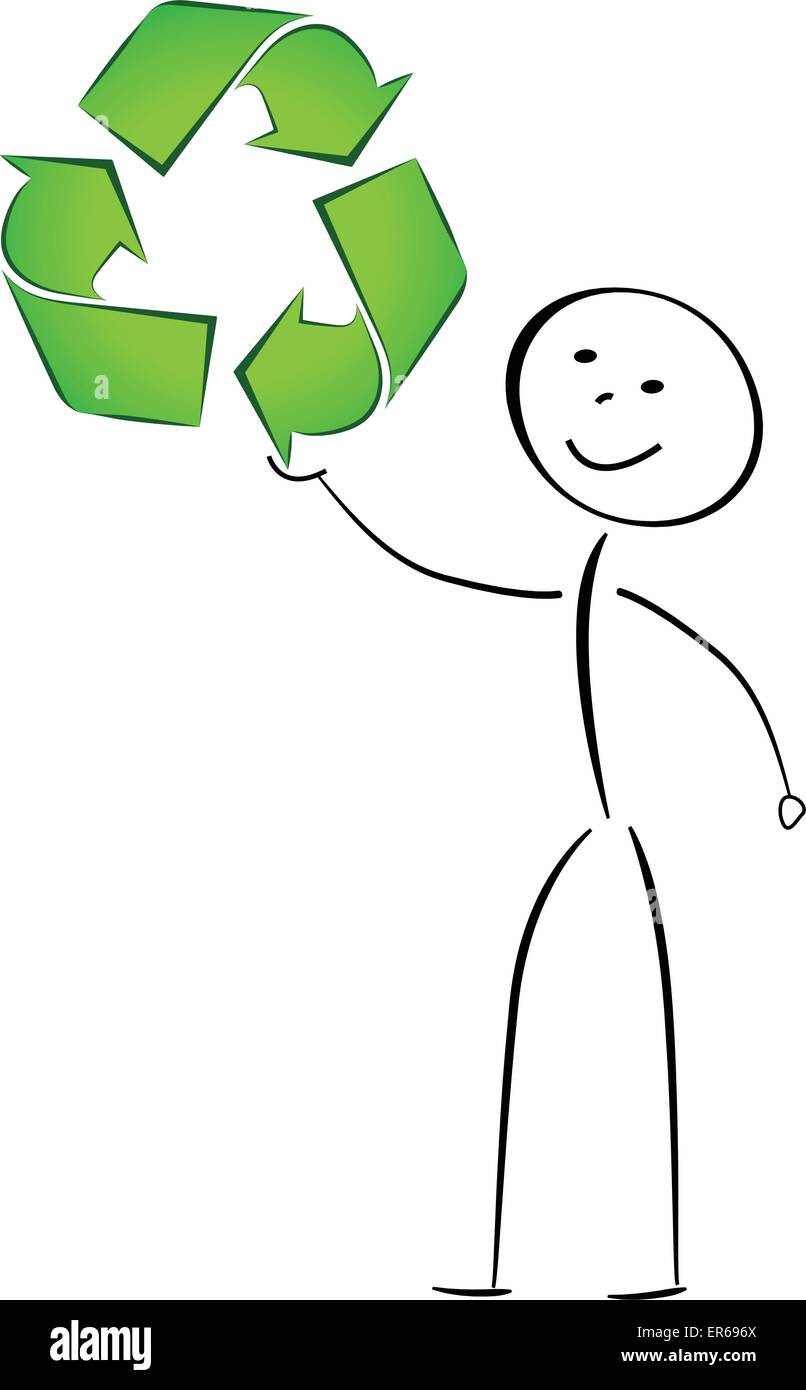 Vektor-Illustration von Recycle Zeichen Zeichnung abstraktes Stock Vektor